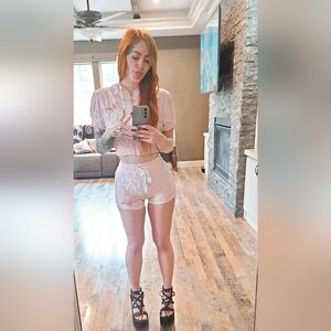 Playboy shorts and zip up hoodie